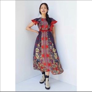 ANTHROPOLOGIE Bhanuni by Jyoti Ruffled Maxi Dress